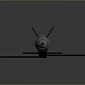 Green Military Aerial Bomb With Tail Fins Metallic Wing Structure And Nose Cone