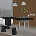 Minimalist Modern Tea Table and Chair Tea Table Tea Table Long Table Desk and Chair 3d model