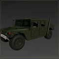 Military Humvee With Camouflage Paint And TP20 Marking Large OffRoad Tires And Military Design