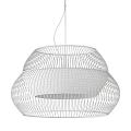 Modern Black Metal Ceiling Pendant Light With Double Layer Mesh Round Design 3d model