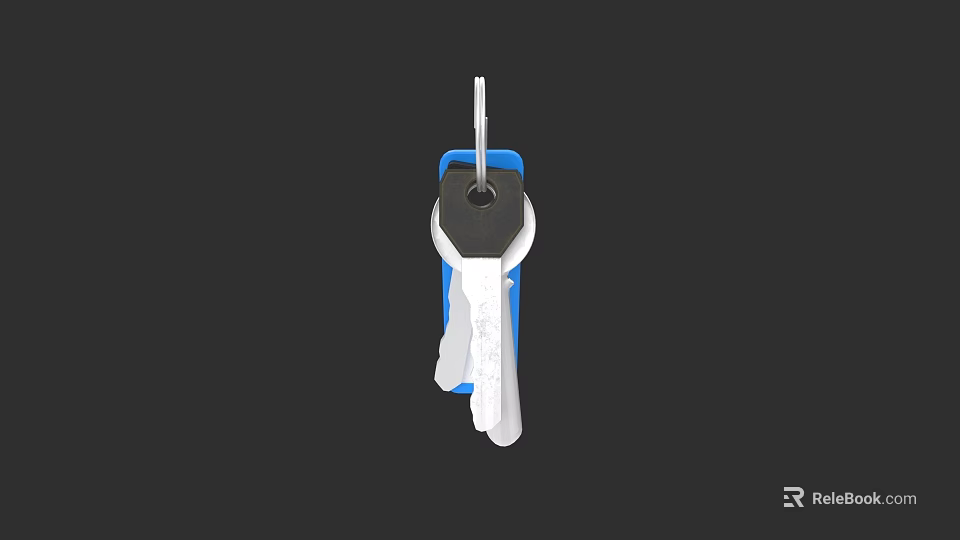 Modern Blue And White Door Handle With Keyhole Lock Design 3d model