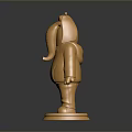 Golden Elephant Sculpture With Hoodie Design On Shiny Base Modern Art Figure
