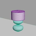 Modern Light Blue Table Lamp With Stacked Round Base And White Lampshade For Minimalist Decor