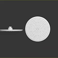 Modern Round Rainfall Shower Head with Sleek Metal Surface and Small Nozzles