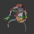 Futuristic Robotic Character And Mechanical Creature With Metal Legs And Copper Accents
