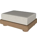Nordic sofa stool 3d model