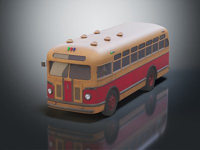 Modern school bus cartoon school bus 3d model