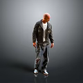 Daily Living Apparel Including Black Leather Jacket White T-shirt Ripped Jeans Necklace And Shoes