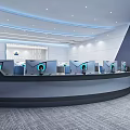 Command and Dispatching Hall of Modern Monitoring Room 3d model