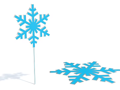 Blue Snowflake Ornaments With Standing And Flat 3D Design For Decorative Use 3d model