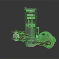Rocket Launch Vehicle With Engine Components And Satellite Parts