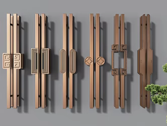 Handle metal handle hardware door handle 3d model