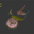 Colorful Plant Composition With Green Leaves Red Green Foliage Yellow Star Shaped Flower And Stems