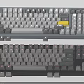 Custom Full Size Mechanical Computer Keyboards with Yellow Orange Keycaps and Colorful Design