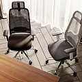 Ergonomic Mesh Back Office Chairs In Black And Gray With Adjustable Armrests