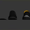 Black Casual Slip On Shoes With Yellow Inner Lining And Non Slip Sole For Daily Use