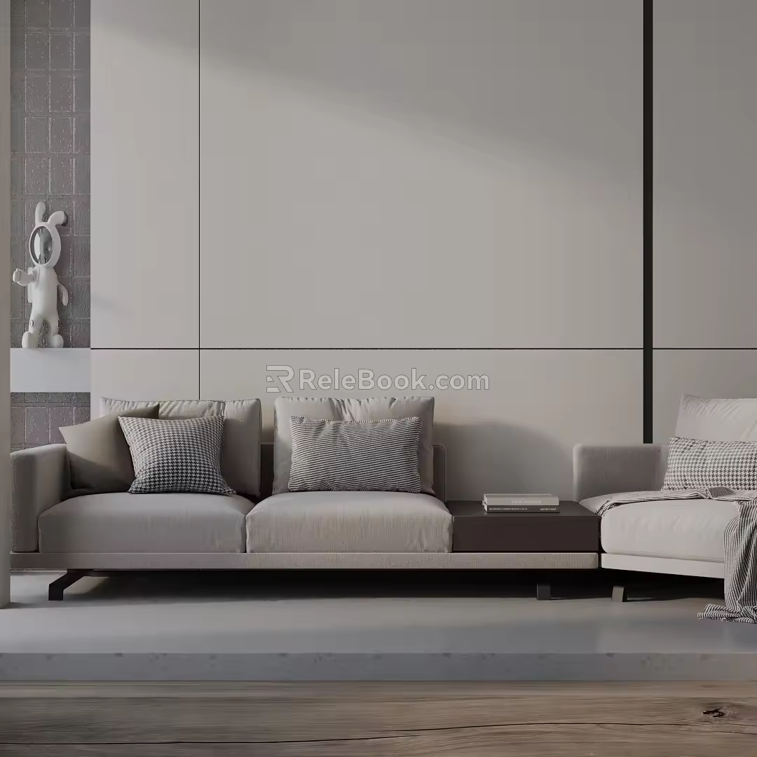Modern three-seat sofa 3d model