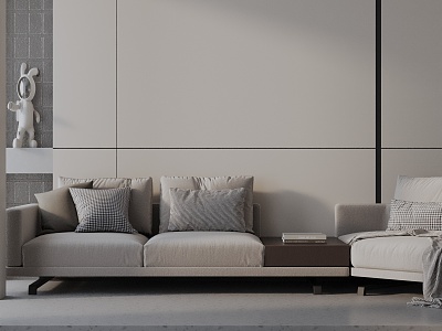 Modern three-seat sofa 3d model