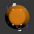 Orange Mechanical Model With Dome Top Multiple Components And Spike Like Base 3d model