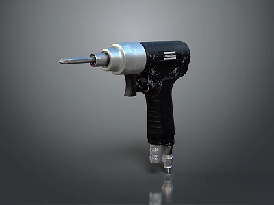 Black Silver Hardware Power Drill With Ergonomic Handle For Precision Drilling 3d model