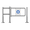 Public Facility Queue Management System With Metal Barriers Turnstile And Directional Signs