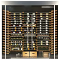 Wooden Wine Cabinet With Glass Door And Organized Wooden Racks For Wine Bottles