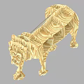 Wooden Tiger Shaped Hanger With Creative Carved Design For Home Decoration