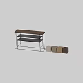 Sleek Black Decorative Cabinet With Metal Frame And Multiple Shelves For Home Decor