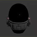 Astronaut Character Wearing Purple Starry Helmet With Metallic Straps And Red Light