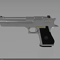 Smith Wesson Silver Pistol with Black Grip and Metallic Detailed Design