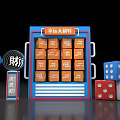 Interactive Zone With Lucky Flip Game And Colorful Dice For Entertainment 3d model