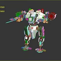 Futuristic Mechanical Character With Sword And Jointed Legs As Sci Fi Creature 3d model