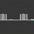 3D Model of Tall Buildings with Road Greenery and Swimming Pool