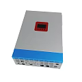 Power Inverter Device With Gray Body Blue Front Panel Red Label And Heat Sink Ports