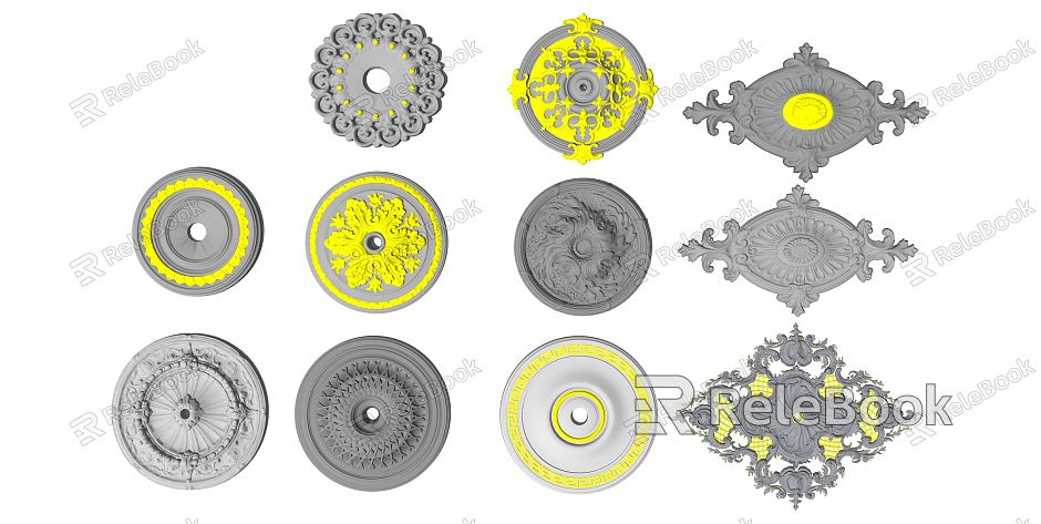 European-style lamp plate carved model