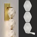 Modern Decorative Wall Sconce With Twisted Glass Design And Golden Metal Accents