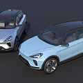 Modern SUV Exterior Design With Silver And Light Blue Body And Black Roof