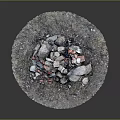 Outdoor Garden Ornament Featuring Circular Design And Stacked Stones In Natural Style