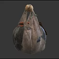 Traditional Style Wine Bottle With Leather Bone Decoration Red Lid And Rope Wrap