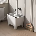 Modern White Bathroom Accessories With Mop Sink Mop And Cleaning Brush