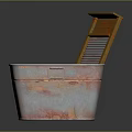 Rustic Metal Washbasin Featuring Vintage Washboard with Distressed Finish and Classic Design