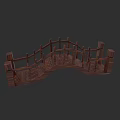 Handcrafted Wooden Arch Bridge Model With Curved Design And Detailed Railings
