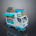 BUB BAO Food Truck With Blue White Design And Mobile Kitchen For Street Snacks