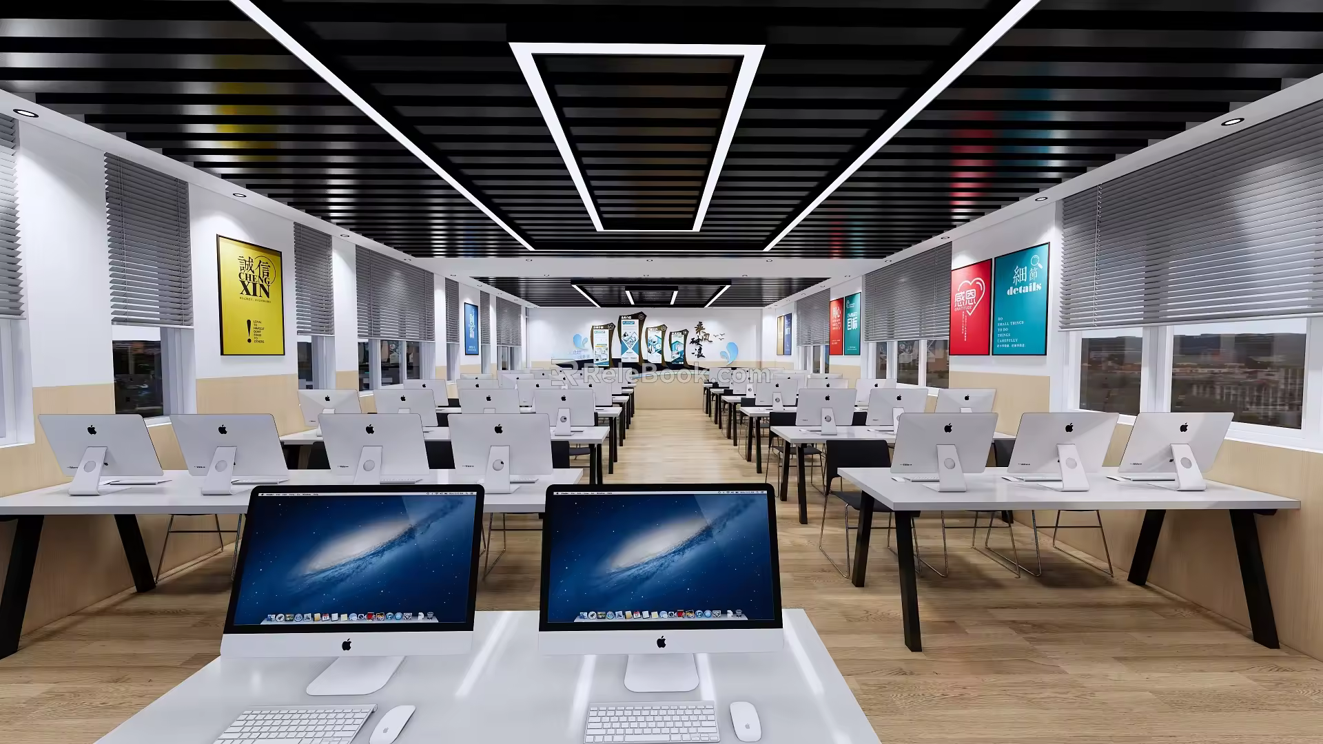 Modern Classroom Computer School Classroom 3d model
