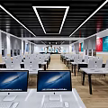Modern Classroom Computer School Classroom 3d model