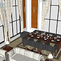Duplex Living Room Interior Design With High Ceiling Chandelier Sofa Set And Coffee Table