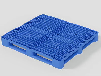 Industrial Equipment Blue Plastic Pallet with Grid Design for Storage Logistics 3d model