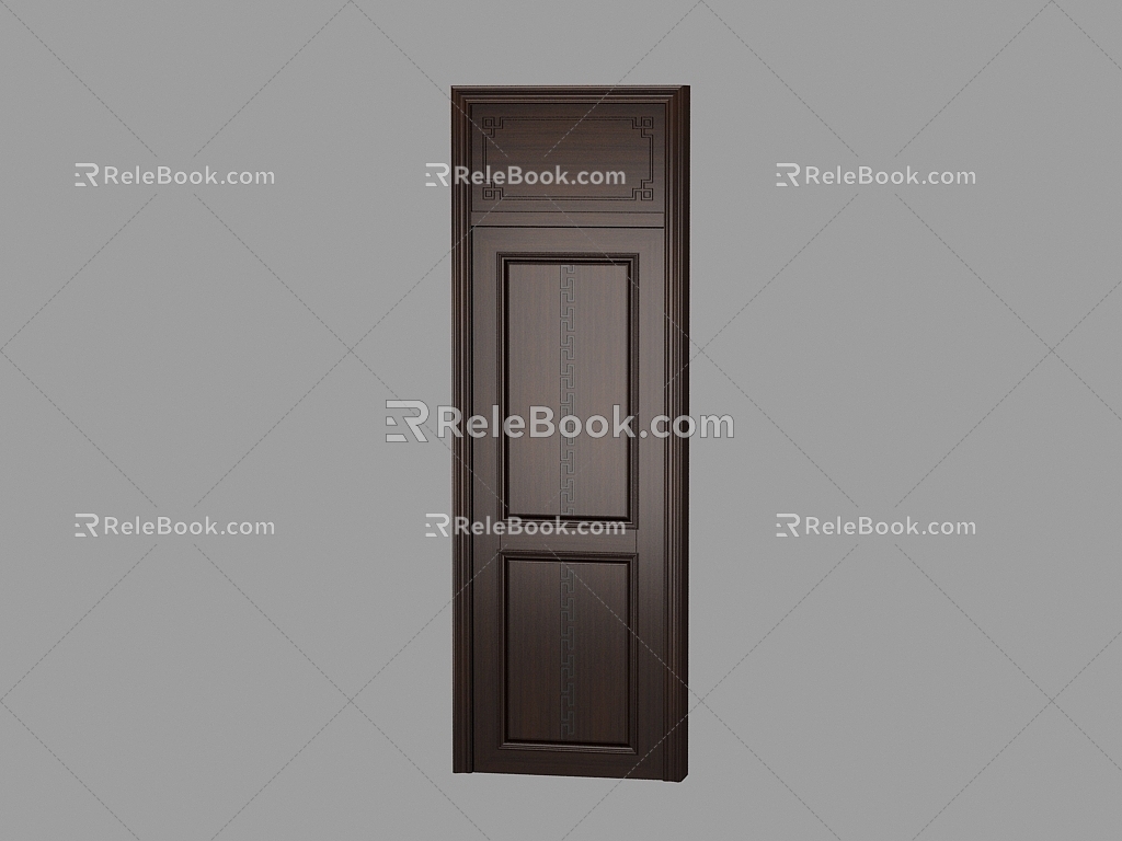 New Chinese Style Door Wooden Door 3d model