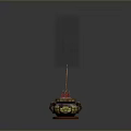 Traditional Decorative Incense Burner With Rising Smoke And Ornate Design