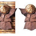 Handmade Leaf Ornament with Hat Shaped Top and Layered Design for Home Decor 3d model